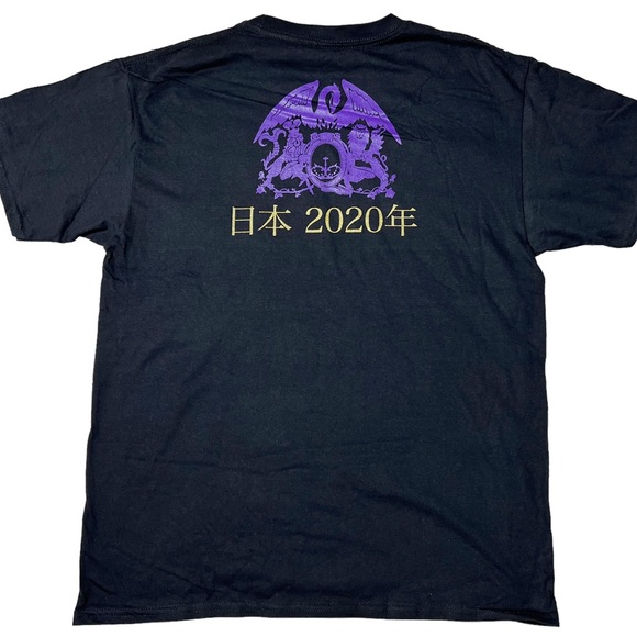 NWOT Queen + Adam Lambert Official 2020 Tour Graphic T-Shirt Black Unisex Sz L - Picture 3 of 5